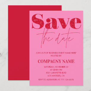 Convite para festa de negócios rosa Salve a data