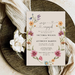 Convite para Festa de noivado Boho Wildflower
