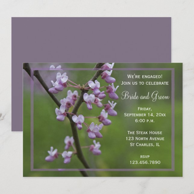 Convite para Festa de noivado de Árvore de Casamen (Frente/Verso)