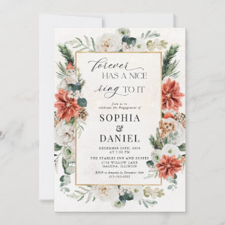 Convite para Festa de Noivado de Casamento de Inve