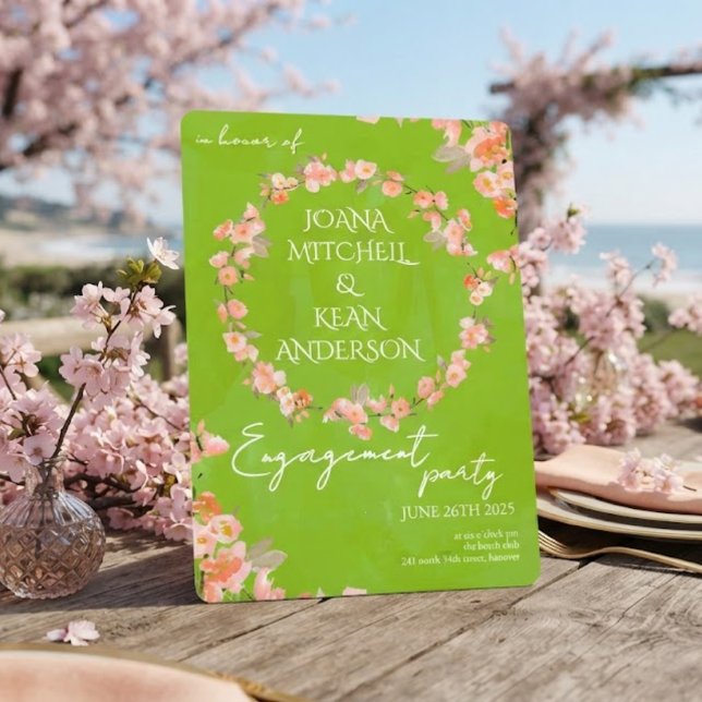 Convite para Festa de Noivado de Cerejeira em Flor (Criador carregado)