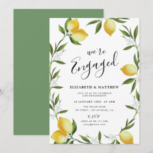 convite para festa de noivado de folhagem de limã