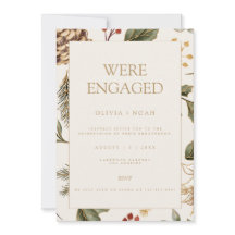 Convite para Festa de noivado de Folhagem de Natal