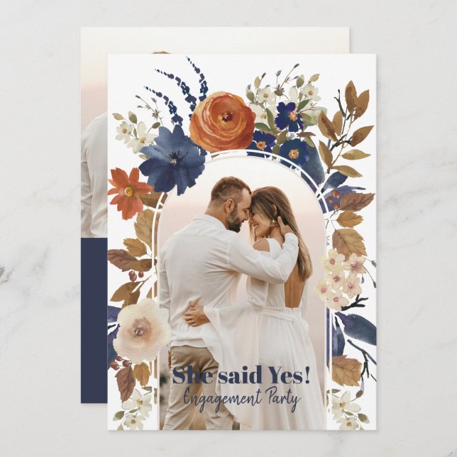 Convite para Festa de noivado de Fotografia do Arc (Frente/Verso)