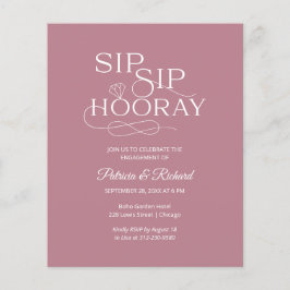 Convite para Festa de noivado de Hooray de Sip de 