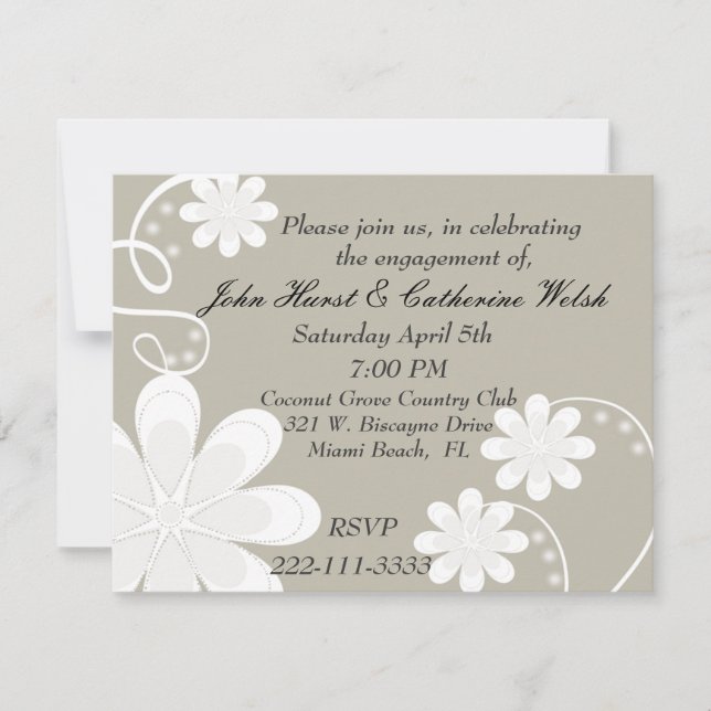 Convite para festa de noivado de Na moda (Frente)