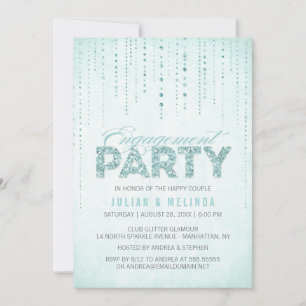Convite para Festa de noivado de Olhar com Glitter