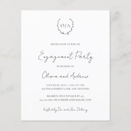 Convite para Festa de noivado de Orçamento Monogra