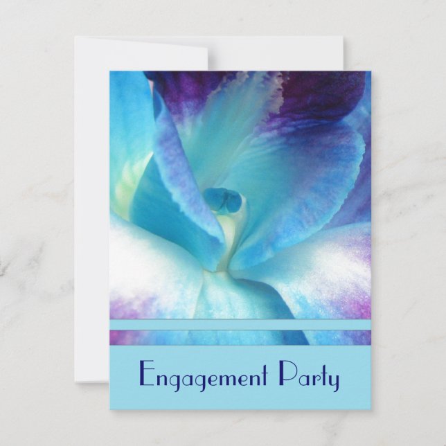Convite para Festa de noivado de Orquídea Azul (Frente)