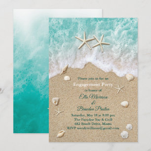 Convite para Festa de noivado de Praia e Starfish