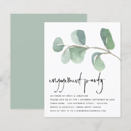 Convite para Festa de noivado de Script Eucalyptus
