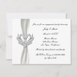 Convite para Festa de noivado de Swans de Prata Br