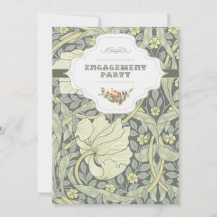 convite para festa de noivado de tipografia vintag