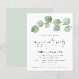 Convite para Festa de noivado Eucalyptus Moderno d