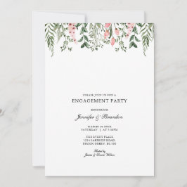 Convite para Festa de noivado Floral de Aquarela