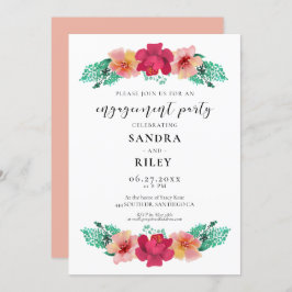 Convite para Festa de noivado floral Elegante