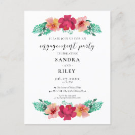 Convite para Festa de noivado floral Elegante