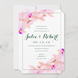 Convite para Festa de noivado Orquídea Elegante
