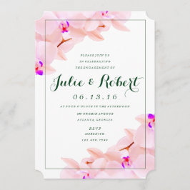 Convite para Festa de noivado Orquídea Elegante