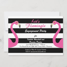 Convite para Festa de noivado Trendy Flamingo