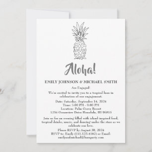 Convite para Festa de Noivado Tropical Luau
