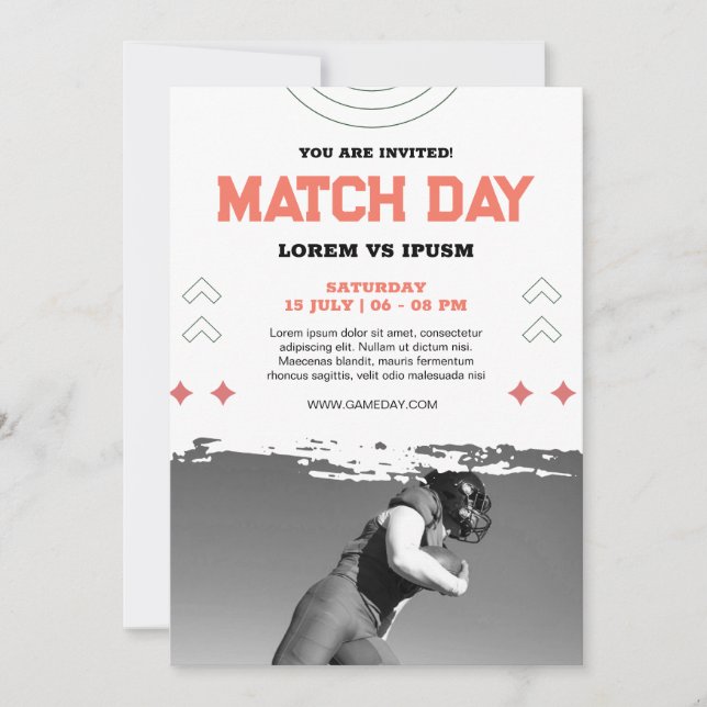 Convite para Festa de Observação de Futebol Dia de (Frente)