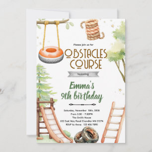 Convite para Festa de Obstáculos para Crianças
