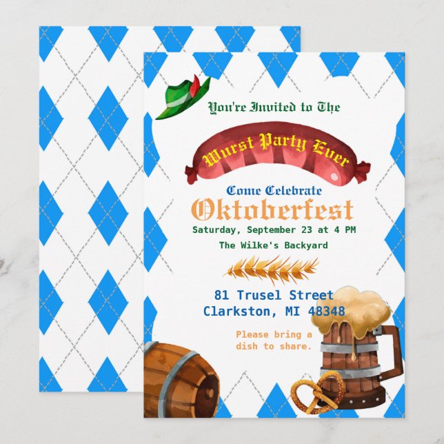 Convite para Festa de Oktoberfest (Frente/Verso)