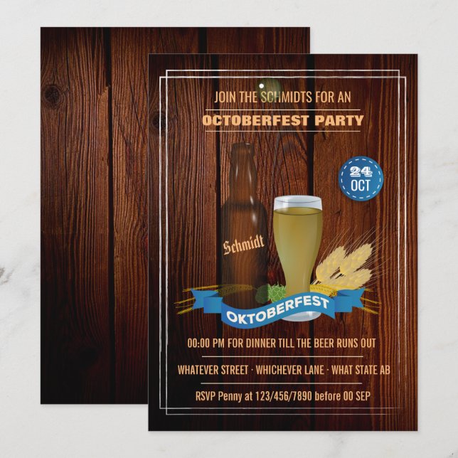 Convite para festa de Oktoberfest em família (Frente/Verso)