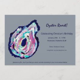 Convite para Festa de Ostras - Cinza Claro