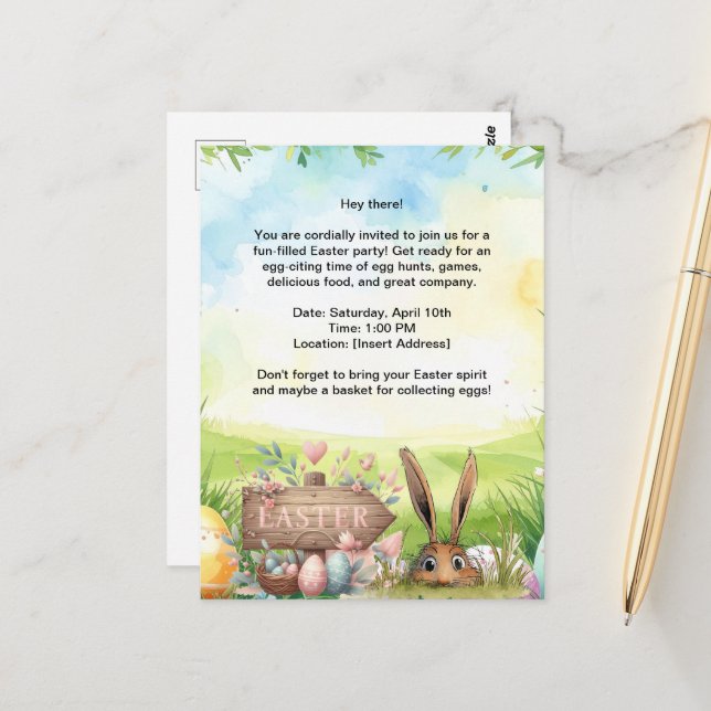 Convite para Festa de Páscoa (Frente/Verso In Situ)