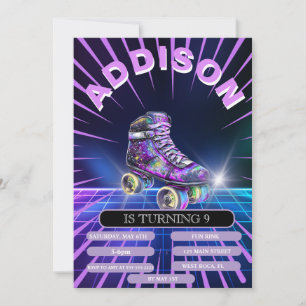 Convite para Festa de Patinação Neon