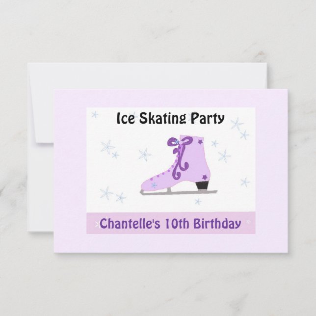 Convite para Festa de Patinação no Gelo (Frente)