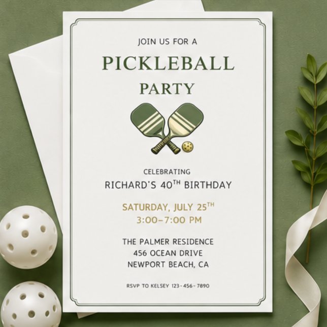 Convite para Festa de Pickleball (Criador carregado)