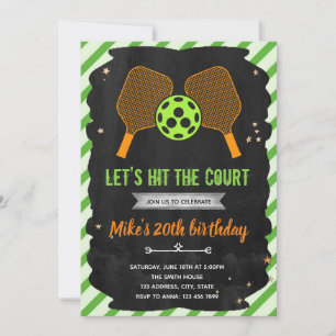convite para festa de pickleball