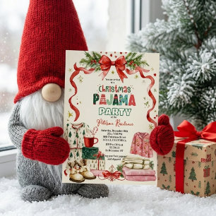 Convite para Festa de Pijama de Natal   Férias Aco