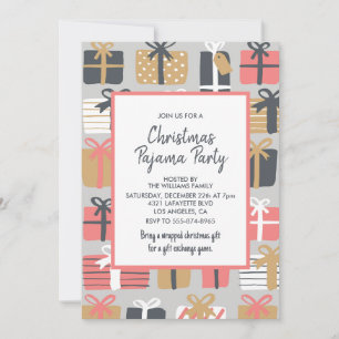 Convite para festa de pijamas de adultos Presentes