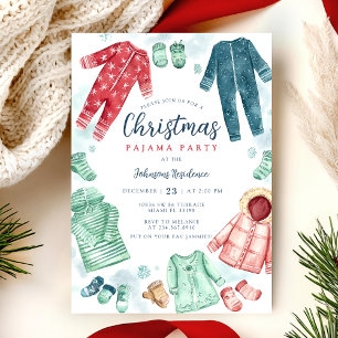 Convite para Festa de Pijamas de Natal Caprichosa