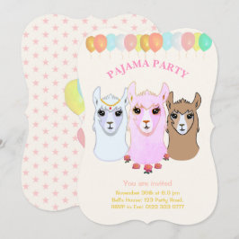 Convite para Festa de Pijamas do Llama