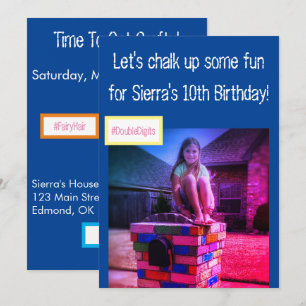 Convite para Festa de Pintura de Giz Criativa