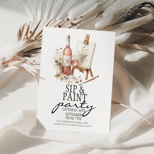 Convite para Festa de Pintura e Degustação (Criador carregado)