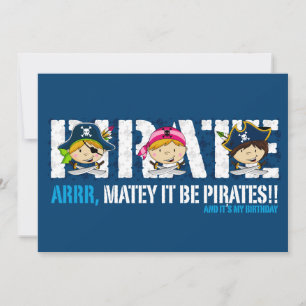 Convite para Festa de Piratas Cutes