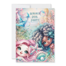 Convite para Festa de Piscina da Sereia