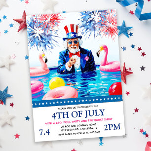 Convite para Festa de Piscina de 4 de Julho