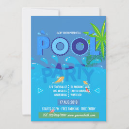 Convite para Festa de Piscina de Verão