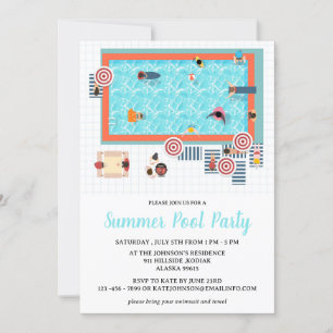 Convite Para Festa de Piscina de Verão para Adultos