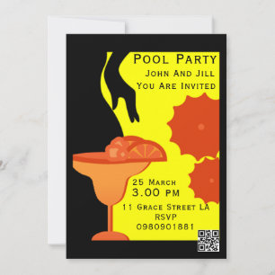Convite para Festa de Piscina para Adultos