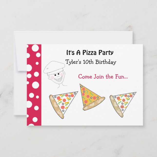Convite para Festa de Pizza (Frente)