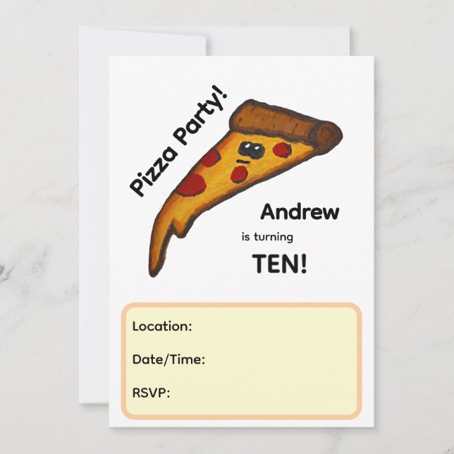 Convite para Festa de Pizza (Frente)