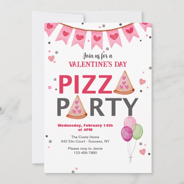Convite para Festa de Pizza do Dia dos Namorados (Frente)
